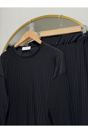 ست بالاتنه و پائین تنه حجاب مشکی زنانه رگولار Ebrar Store - کد 929876367