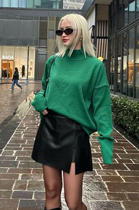 پلیور سبز زنانه ساده Madmext - کد 237594957