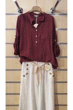 پیراهن زرشکی زنانه رگولار Park Moda - کد 929887227