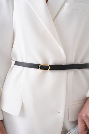 کمربند مشکی زنانه چرم مصنوعی barış sülün lovebox - کد 929888124