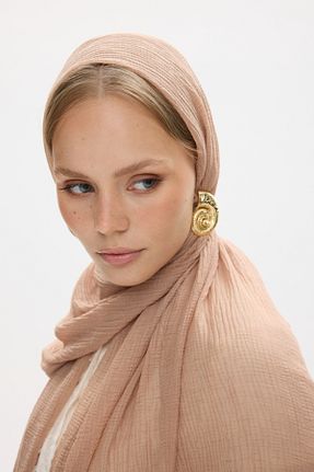 شال قهوه ای زنانه پنبه ای FENZA SCARF - کد 929893405
