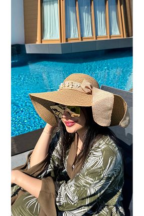 کلاه قهوه ای زنانه حصیر Luminos Butik - کد 811878349