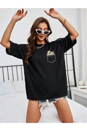 تیشرت مشکی زنانه اورسایز stg spor toptan giyim - کد 929891583