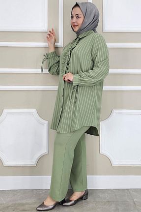ست بالاتنه و پائین تنه حجاب سبز زنانه رگولار PYS - کد 929889717