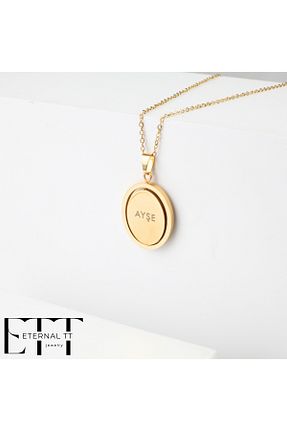 گردنبند استیل ( فولاد ) زرد زنانه استیل ضد زنگ Eternal TT - کد 927859169