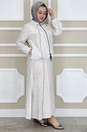 ست بالاتنه و پائین تنه حجاب طوسی زنانه رگولار PYS - کد 929918317