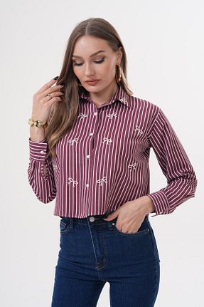 پیراهن زرشکی زنانه کراپ Laressi - کد 929910299