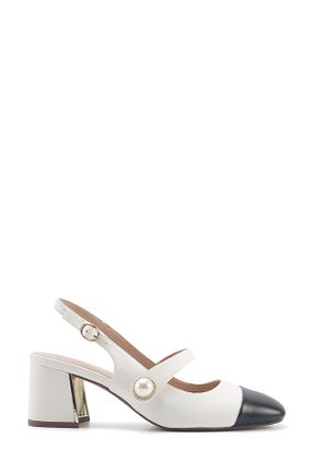کفش پاشنه بلند کلاسیک سفید زنانه چرم مصنوعی Nine West - کد 899657858