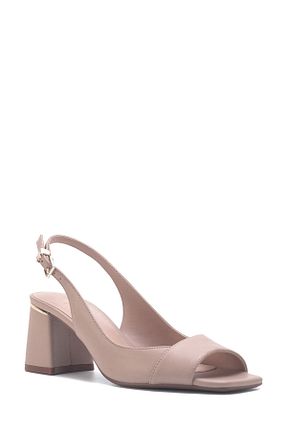 صندل بژ زنانه پاشنه ضخیم Nine West - کد 805919868