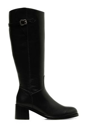 چکمه مشکی زنانه چرم خالص Nine West - کد 861515388
