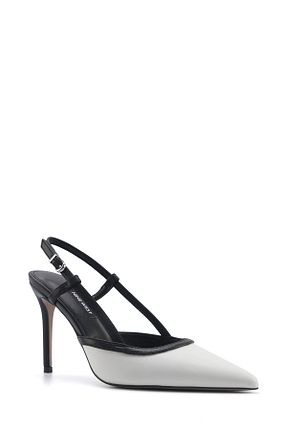 کفش پاشنه بلند کلاسیک سفید زنانه چرم مصنوعی Nine West - کد 899658014