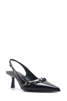 کفش پاشنه بلند کلاسیک مشکی زنانه چرم Nine West - کد 894029650