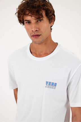 تیشرت سفید مردانه یقه دوچرخه VENA - کد 834266018