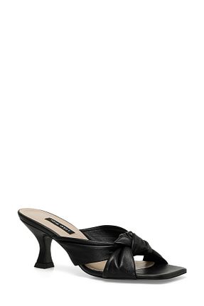 دمپائی مشکی زنانه چرم خالص Nine West - کد 794520459