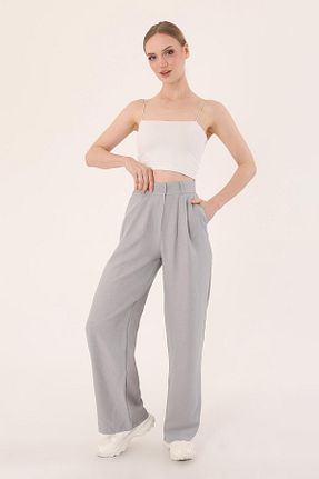شلوار طوسی زنانه کتان Hazel - کد 929938763