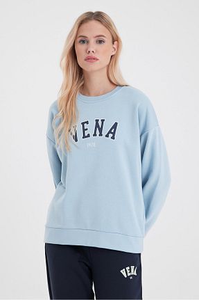 سوئیشرت آبی زنانه چاپی VENA - کد 861650359