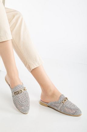 دمپائی طوسی زنانه چرم مصنوعی PARİS35 - کد 929928869