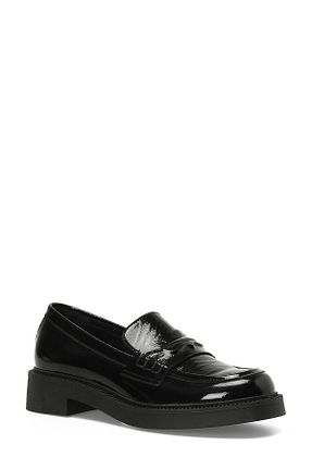 کفش لوفر مشکی زنانه چرم لاکی Nine West - کد 898018280