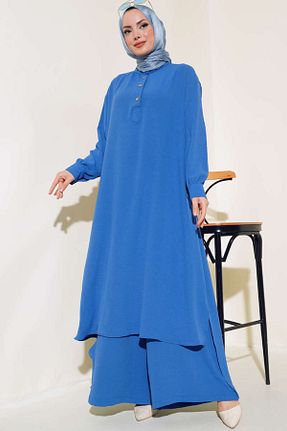 ست بالاتنه و پائین تنه حجاب آبی زنانه رگولار YAZGI MODA - کد 929951018