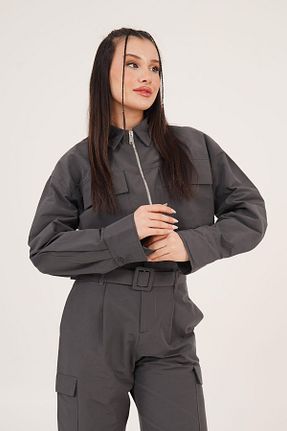 ست بالاتنه و پائین تنه طوسی زنانه بافتنی Hipo Trend - کد 929945699