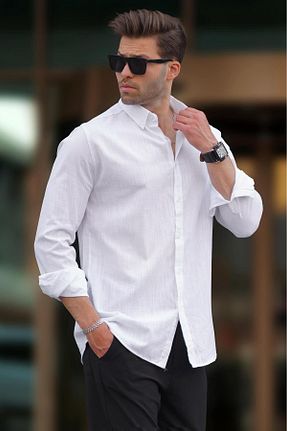 پیراهن سفید مردانه رگولار Madmext - کد 834659398
