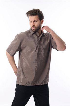 پیراهن قهوه ای مردانه اورسایز Madmext - کد 929947561