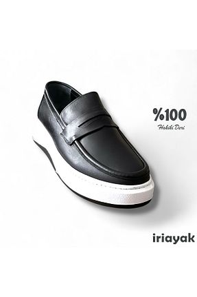 کفش کژوال مشکی مردانه چرم خالص İriayak - کد 929952647