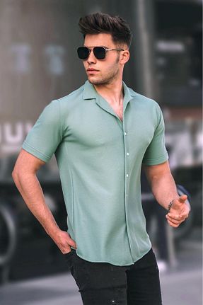 پیراهن فیروزه ای مردانه رگولار Madmext - کد 290136868