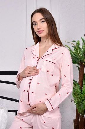 ست لباس راحتی بارداری صورتی زنانه پنبه ای LadyMina Pijama - کد 142470936