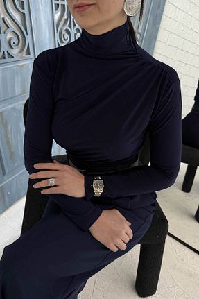 بلوز حجاب سرمه ای Balık Melike Tatar - کد 929965549