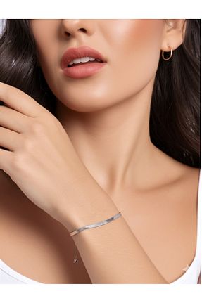 دستبند استیل (فولاد) طوسی زنانه استیل (فولاد) EFAYNU - کد 929982453