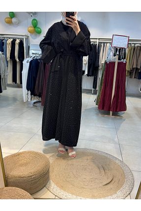 کافتان و کیمونو حجاب مشکی زنانه مخلوط پلی استر ZemButiik - کد 929978789