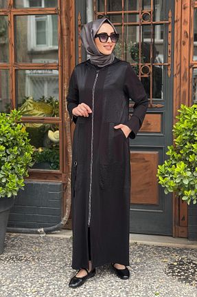 کلاه و ابایا مشکی زنانه مخلوط ویسکون NAKİ - کد 929979229