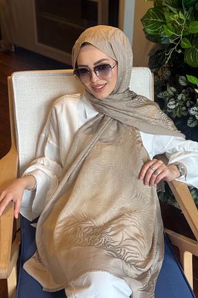 شال طوسی زنانه ابریشم ipekevi - کد 929980049