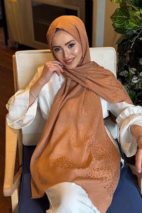 شال قهوه ای زنانه ابریشم ipekevi - کد 929980085