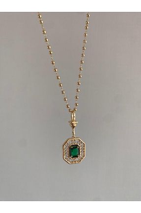 گردنبند جواهر زرد زنانه برنجی Twinssis Accessories - کد 929979900