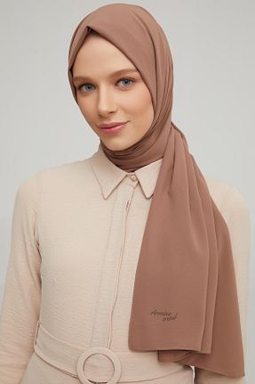 شال قهوه ای زنانه پنبه پلی استر Armine - کد 234122342