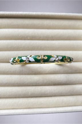 دستبند استیل (فولاد) سبز زنانه روکش طلا Diamara Designs - کد 930027607