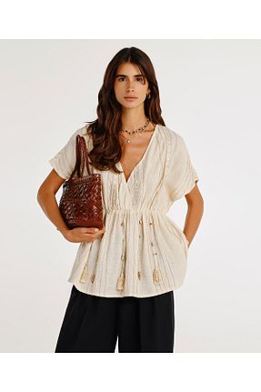 بلوز بژ زنانه رگولار Yargıcı - کد 929993516