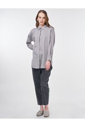 تونیک حجاب طوسی زنانه ویسکون Kayra - کد 930002569
