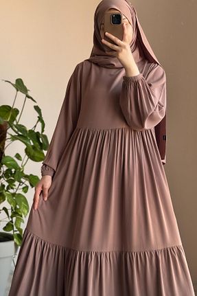 لباس حجاب بژ زنانه کلوش ANDE - کد 871119045