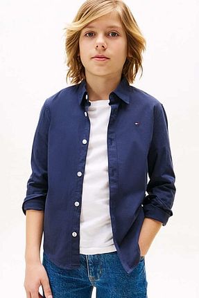 پیراهن سرمه ای بچه گانه یقه دکمه دار Tommy Hilfiger - کد 930057783