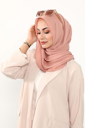 شال قهوه ای زنانه پلی استر Aisha