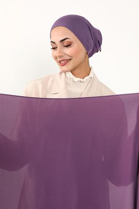 شال بنفش زنانه پلی استر Aisha