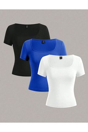 تیشرت مشکی زنانه کروپ فیت Lorya Giyim - کد 930029244