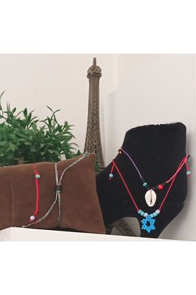 خلخال جواهر آبی زنانه نخ mer - کد 930037068