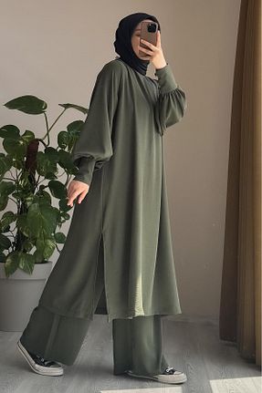 ست بالاتنه و پائین تنه حجاب سبز زنانه رگولار ANDE - کد 930035386