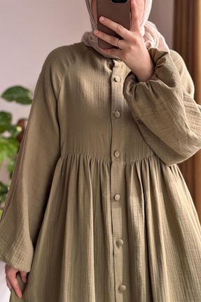 کلاه و ابایا سبز زنانه بافتنی ANDE - کد 930035183