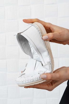 بابت سفید زنانه چرم خالص Moda Pie - کد 815980970
