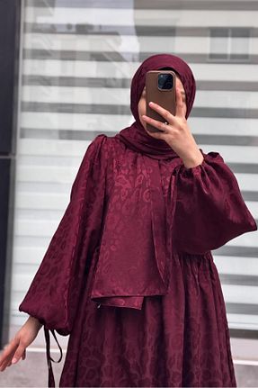 لباس حجاب زرشکی کلوش ANDE - کد 930034313
